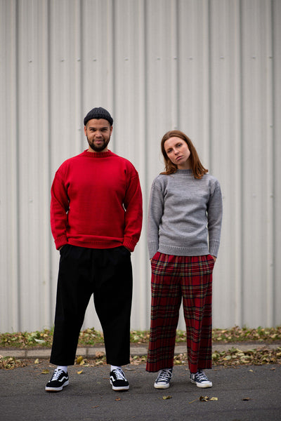 Tartan Red Rocquaine Guernsey Jumper