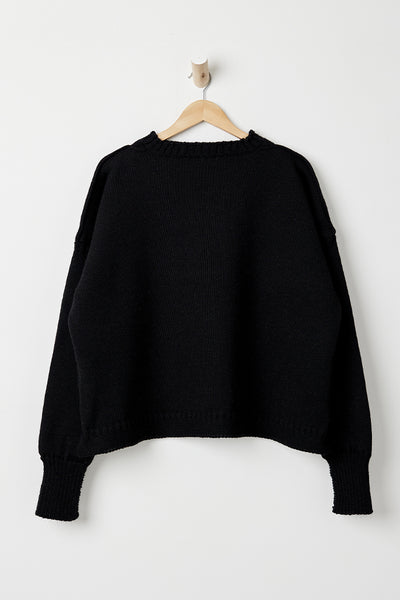 Women's Black off shoulder Guernsey Jumper