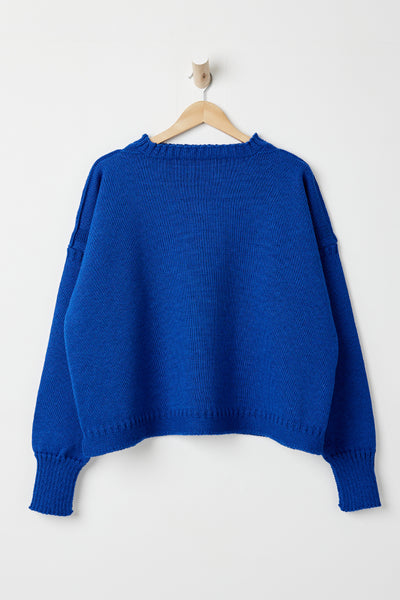 Royal blue off shoulder Guernsey Jumper