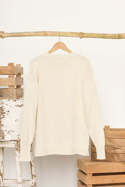 Cream Cotton Guernsey Jumper