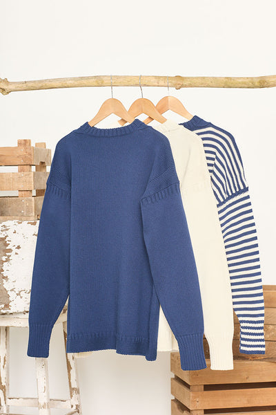 Cream Cotton Guernsey Jumper