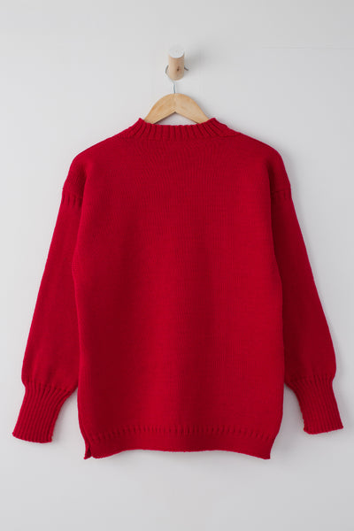 Tartan Red Rocquaine Guernsey Jumper