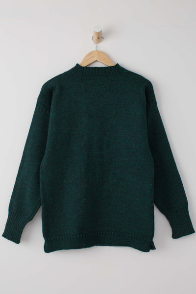 Women's Dark Green Traditional Guernsey Jumper - Le Tricoteur