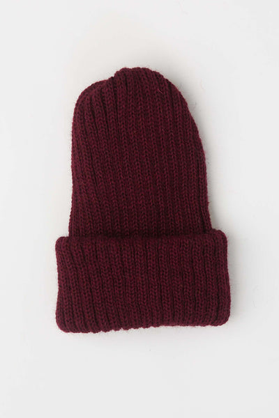 Burgundy Knitted Beanie