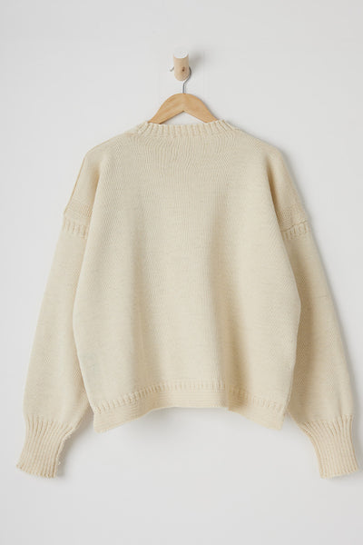 Aran off shoulder Guernsey Jumper