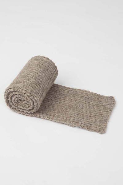 Oatmeal Beige Knitted Scarf