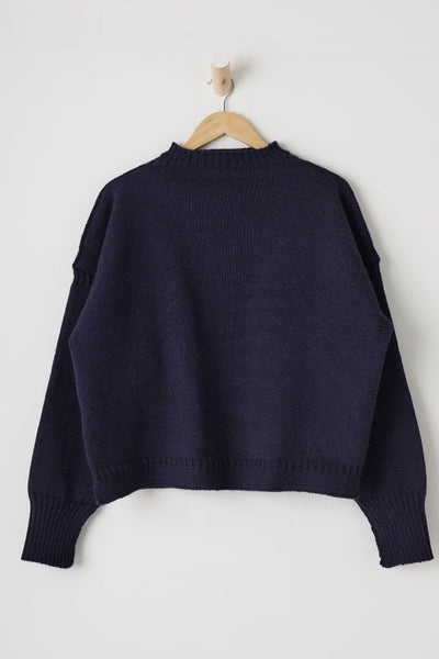 Navy off shoulder Guernsey Jumper