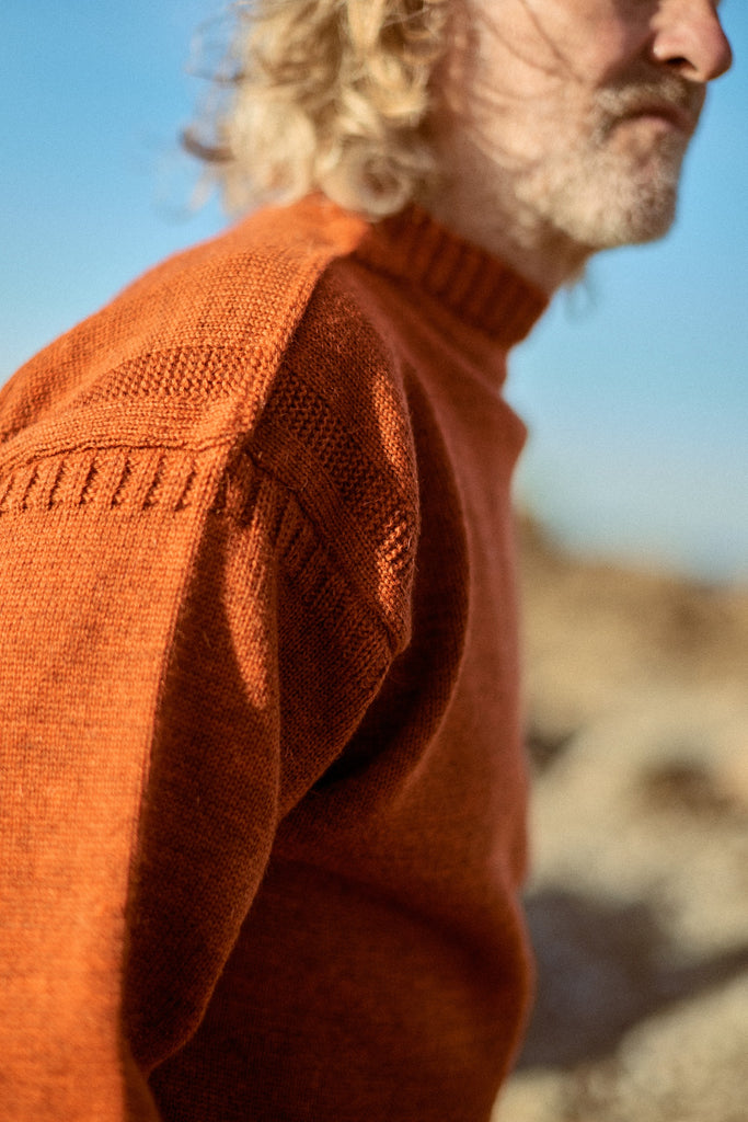 Burnt Orange Traditional Guernsey Jumper