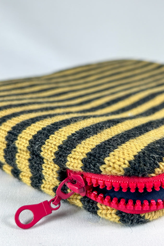 Mustard & Charcoal striped 14" Laptop Case