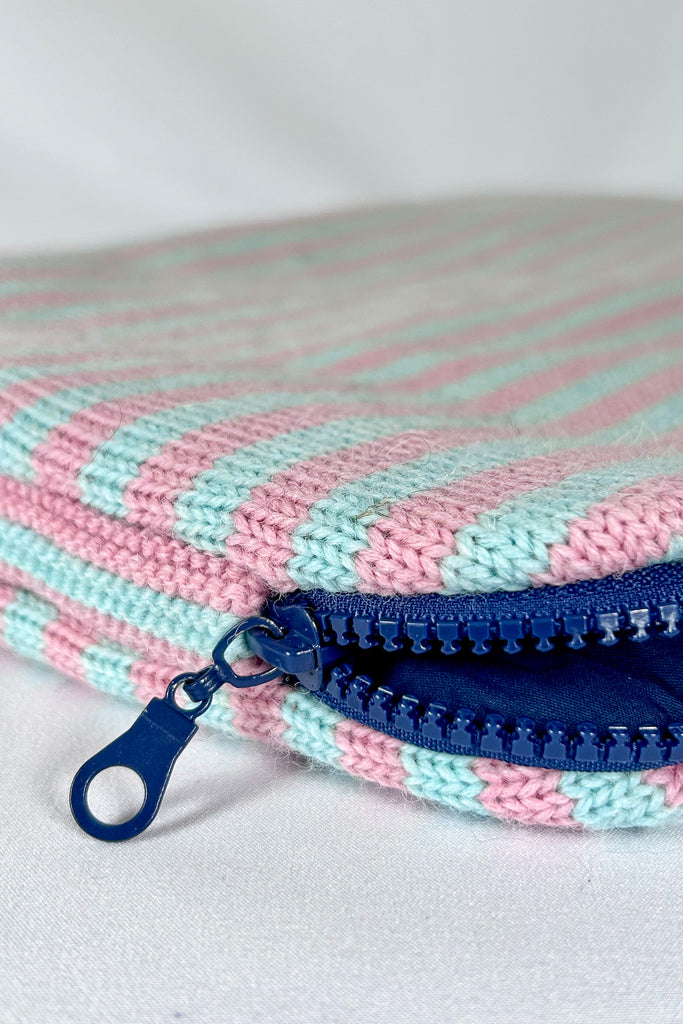 Mint Green & Rose Pink striped 14" Laptop Case