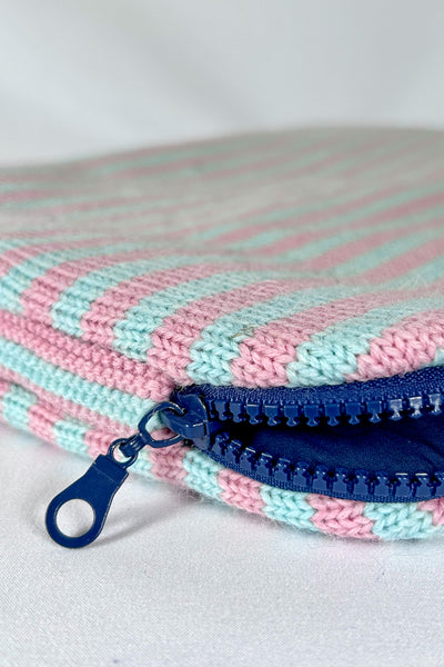 Mint Green & Rose Pink striped 14" Laptop Case