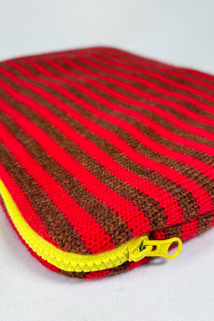 Cinnamon & Cherry Red striped 14" Laptop Case