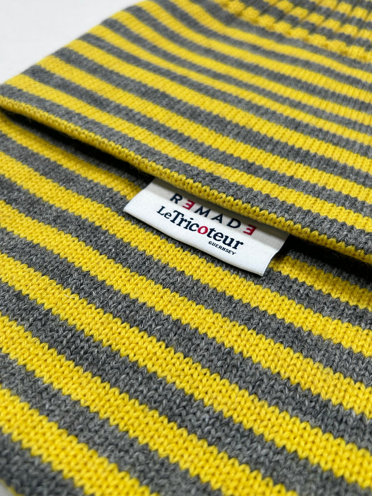 Sunburst Yellow & Steel Grey stripe hot water bottle cover