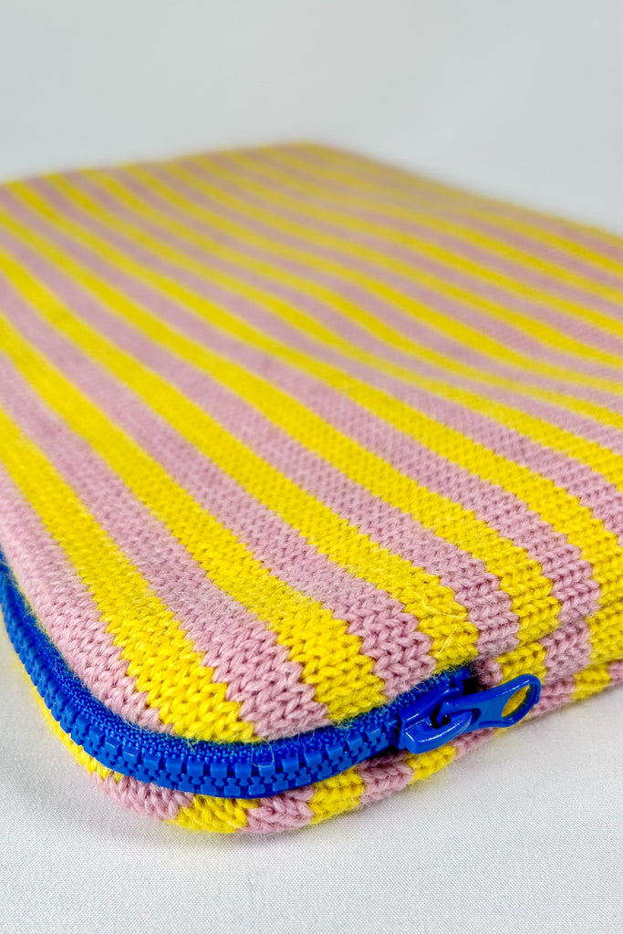 Rose Pink & Sunburst Yellow striped 14" Laptop Case