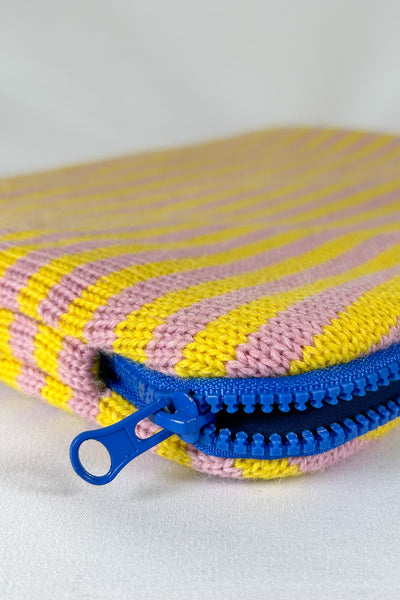 Rose Pink & Sunburst Yellow striped 14" Laptop Case