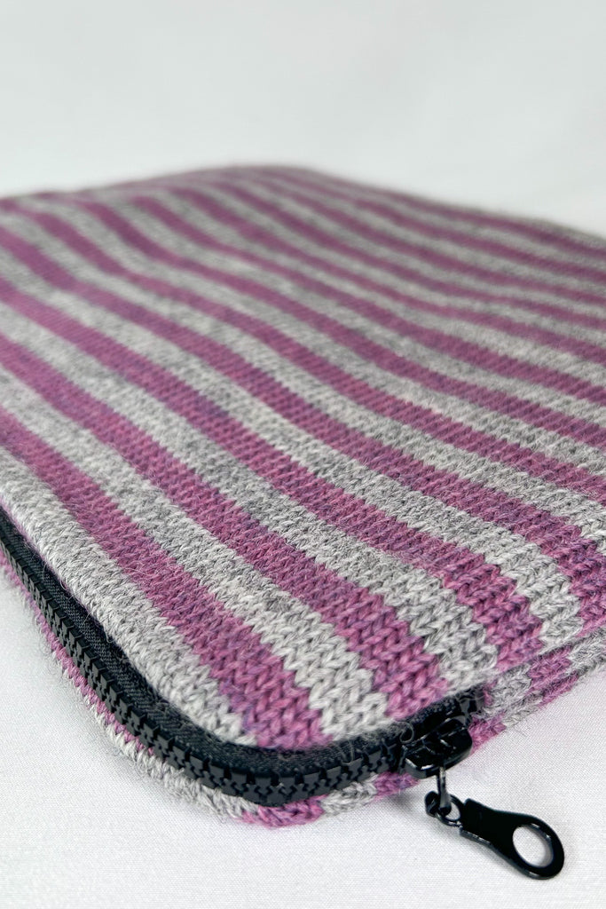 Lupin Pink & Smoke Grey striped 14" Laptop Case