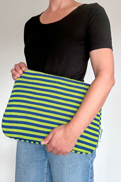 Neon Green & Royal Blue striped 14" Laptop Case