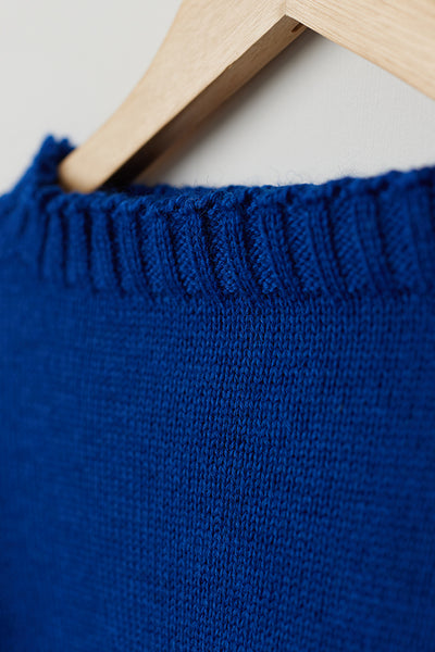 Royal blue off shoulder Guernsey Jumper