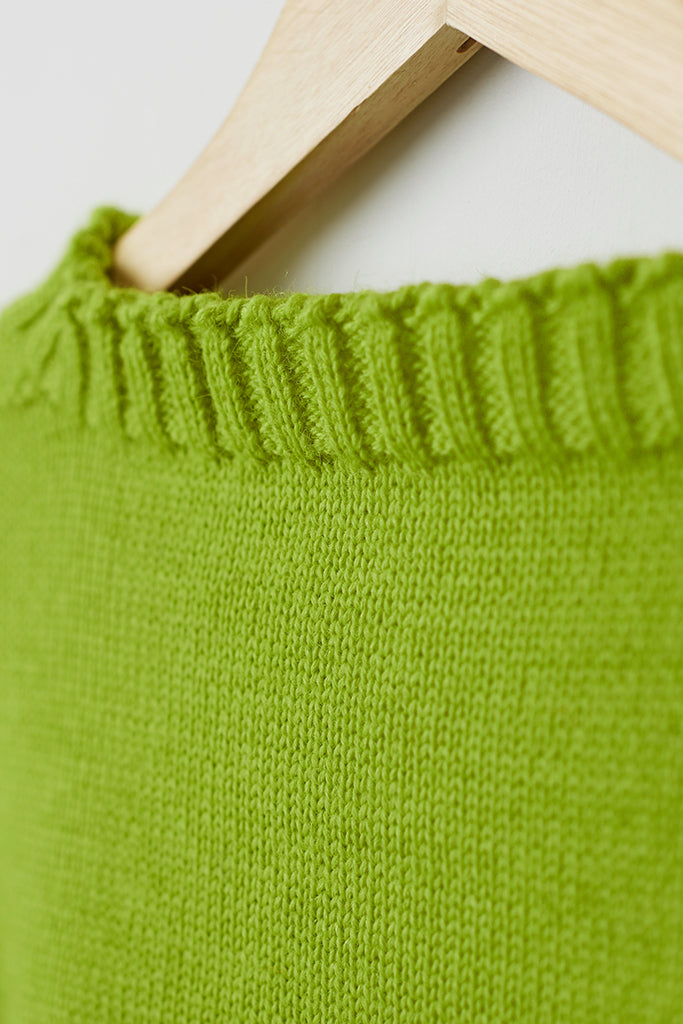 Women's Green Zinnia off shoulder Guernsey Jumper