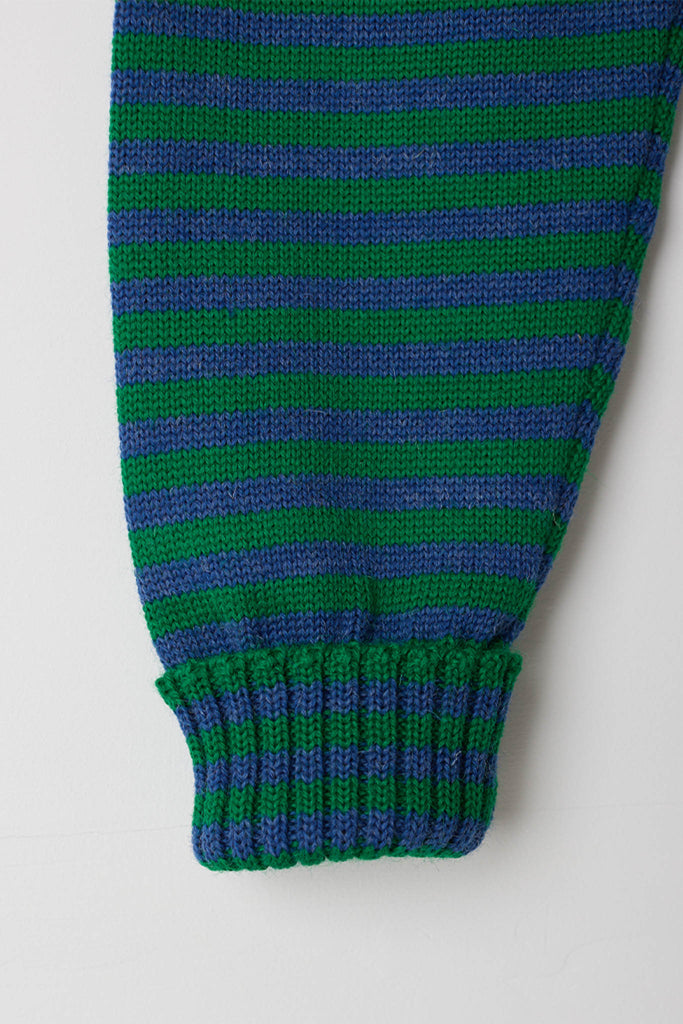 Kelly Green & Indigo Striped Traditional Guernsey Jumper