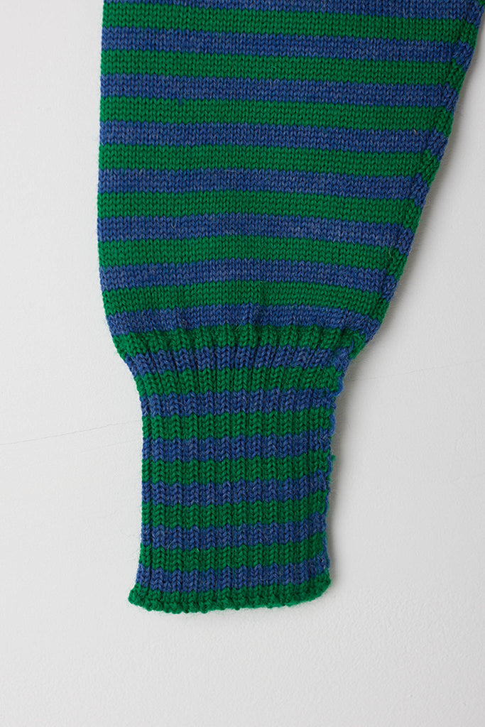 Kelly Green & Indigo Striped Traditional Guernsey Jumper