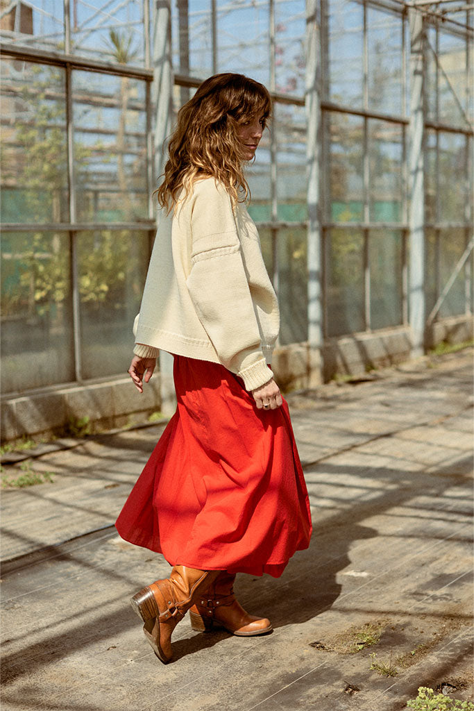 Aran off shoulder Guernsey Jumper