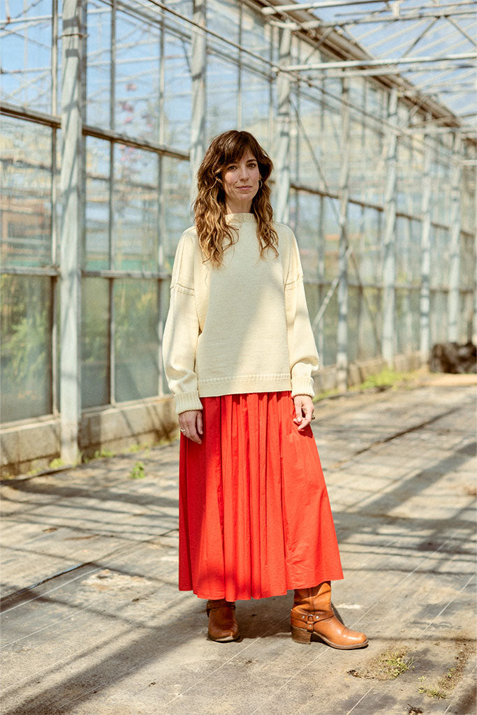 Aran off shoulder Guernsey Jumper
