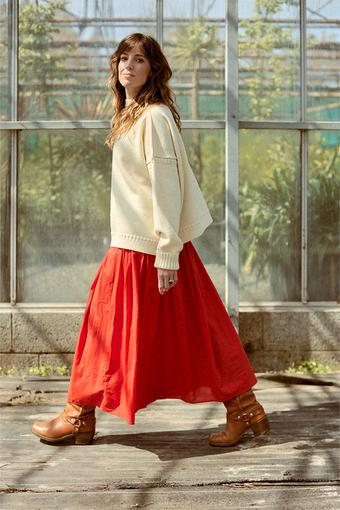 Aran off shoulder Guernsey Jumper