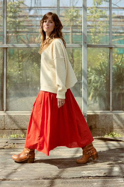 Aran off shoulder Guernsey Jumper