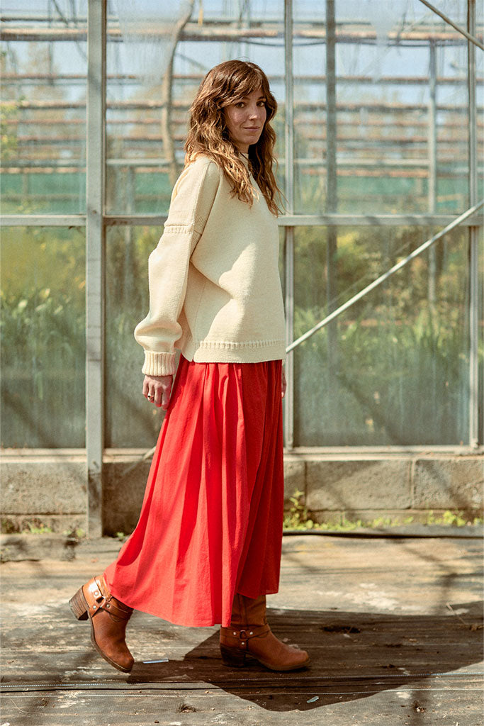 Aran off shoulder Guernsey Jumper