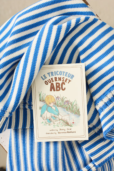 Blue & Cream striped cotton baby blanket