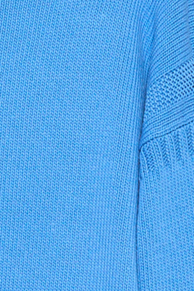 Cornflower Cotton Cropped Guernsey Jumper
