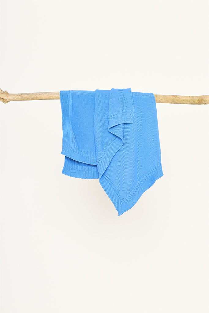 Blue cotton baby blanket