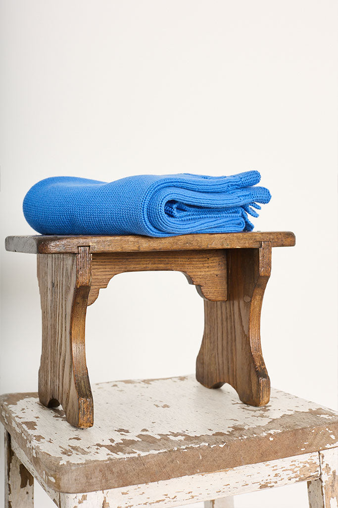 Blue cotton baby blanket