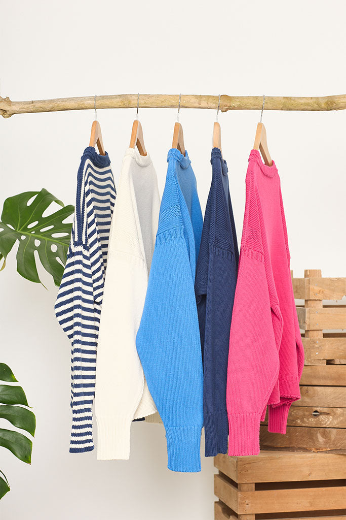Pink Cotton Guernsey Jumper