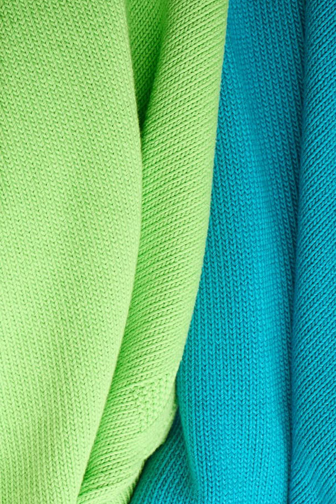 Kiwi Green Cotton Cropped Guernsey Jumper