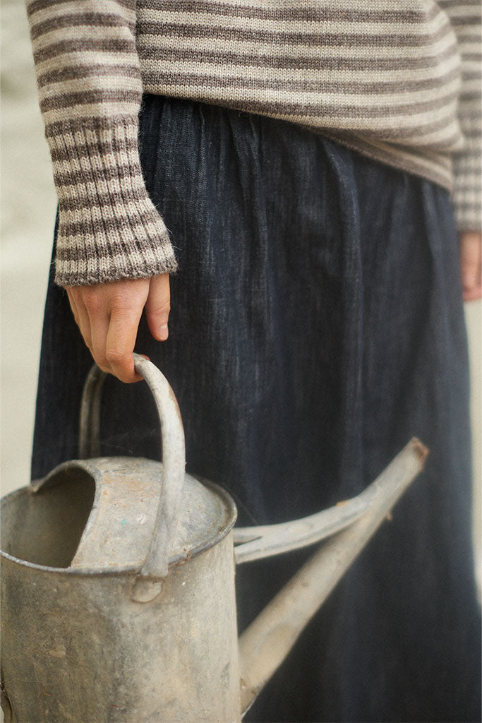 Natural Grey Striped Traditional Guernsey Jumper