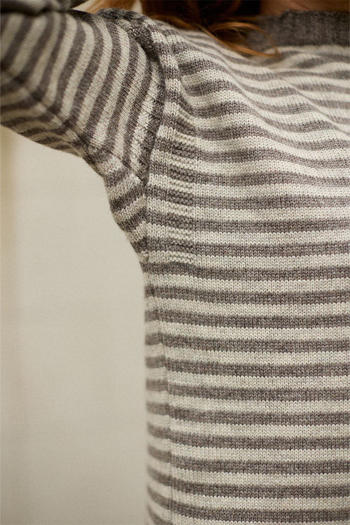Natural Grey Striped Traditional Guernsey Jumper