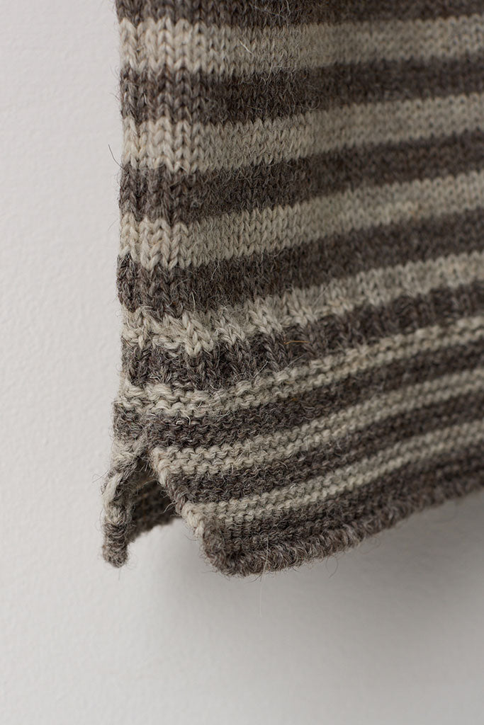 Natural Grey Striped Traditional Guernsey Jumper