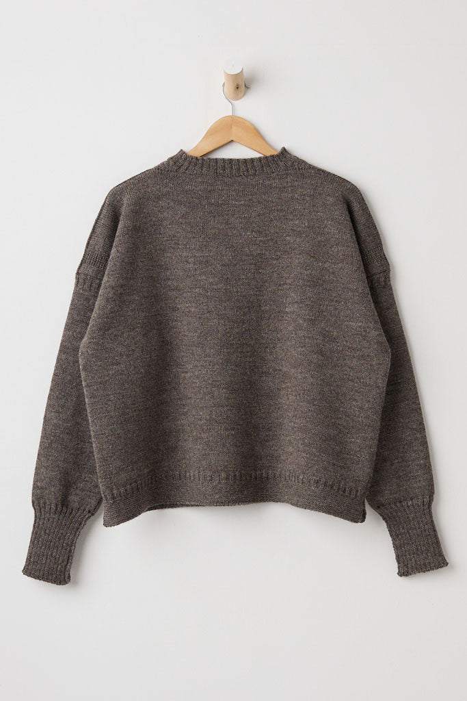 Mushroom off shoulder Guernsey Jumper