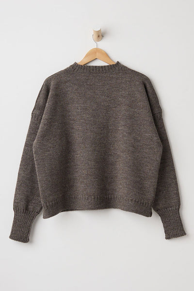 Mushroom off shoulder Guernsey Jumper