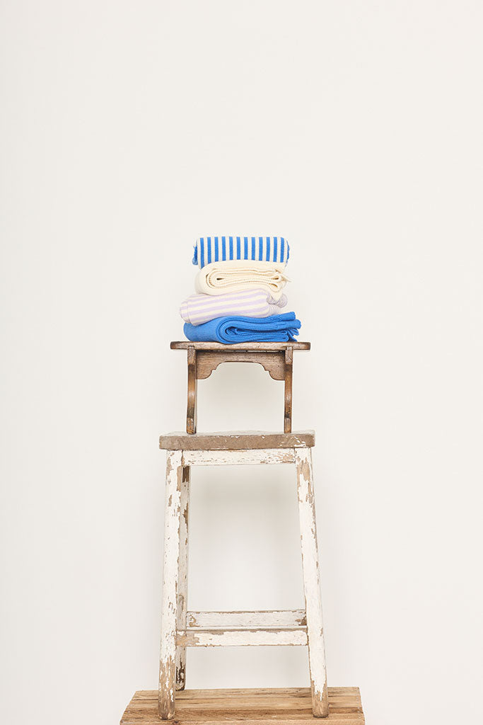 Blue cotton baby blanket