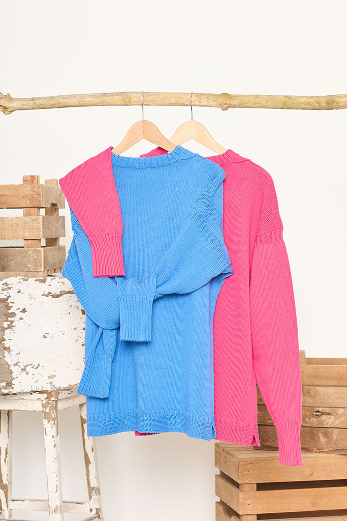 Pink Cotton Guernsey Jumper