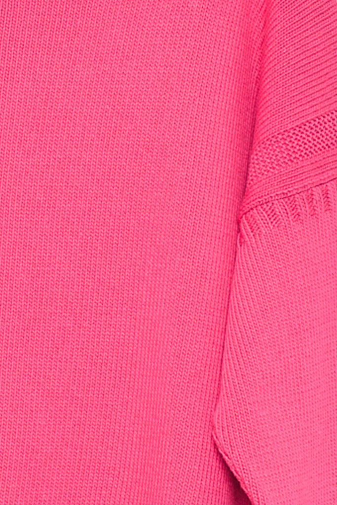 Pink Cotton Cropped Guernsey Jumper