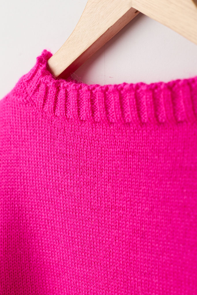 Pink off shoulder Guernsey Jumper