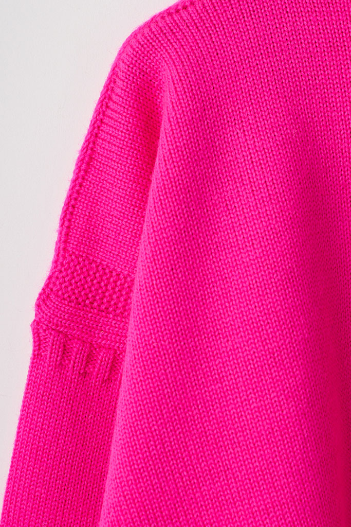 Pink off shoulder Guernsey Jumper