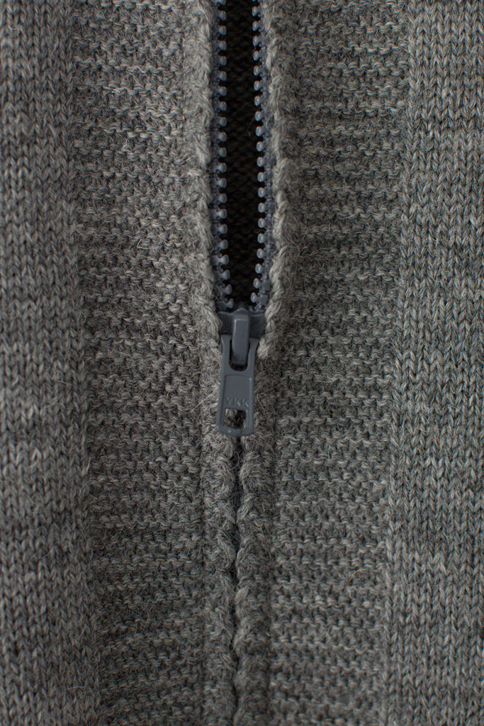Women's Mid Grey Zipped Guernsey Jacket