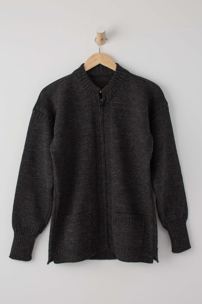 Dark Grey Zipped Guernsey Jacket