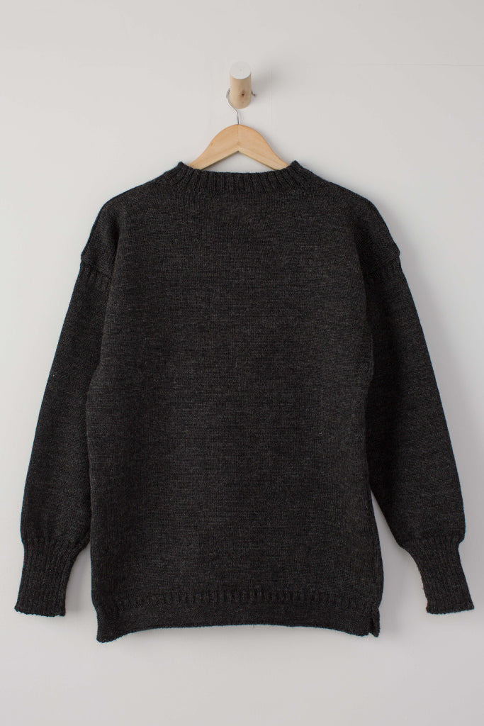 Dark Grey Traditional Guernsey Jumper