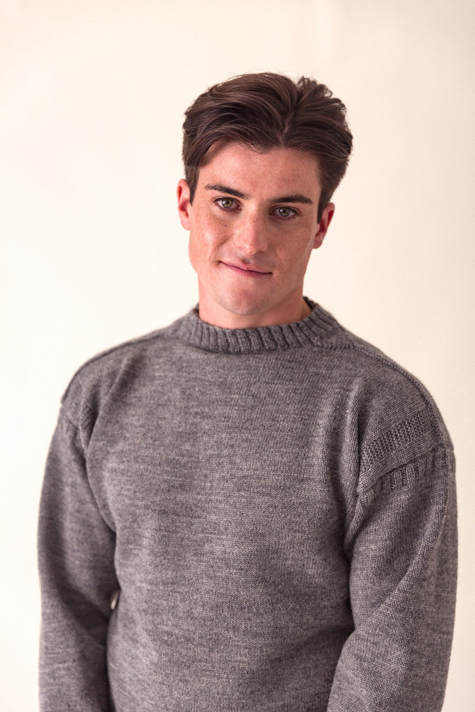 Unisex Mid Grey Traditional Guernsey Jumper - Le Tricoteur Guernsey